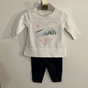 Carter's White and Navy Kids Matching Set